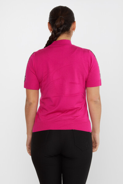 Suéter de punto Leopardo Piedra Bordado Fucsia - 31623 | KAZEE (Juego de 4 tallas M-L-XL-2XL) - 5