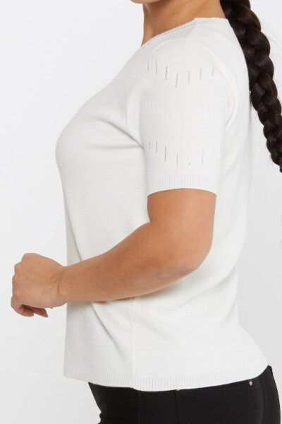 Suéter de punto manga corta color crudo - 31608 | KAZEE (Juego de 3 tallas M-L-XL) - 4