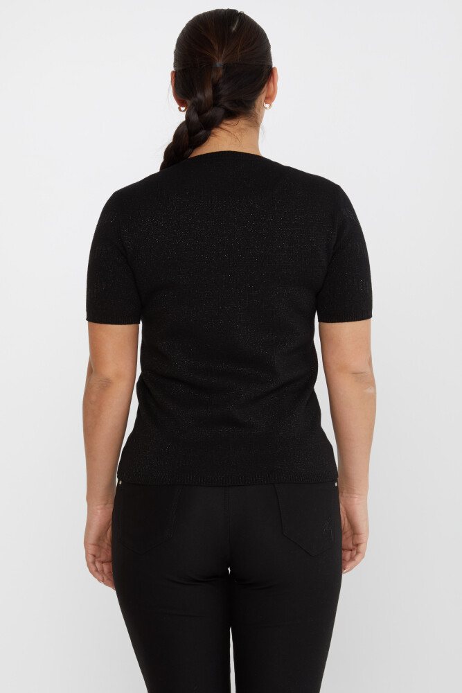 Suéter de punto manga corta negro - 31608 | KAZEE (Juego de 3 tallas M-L-XL) - 5