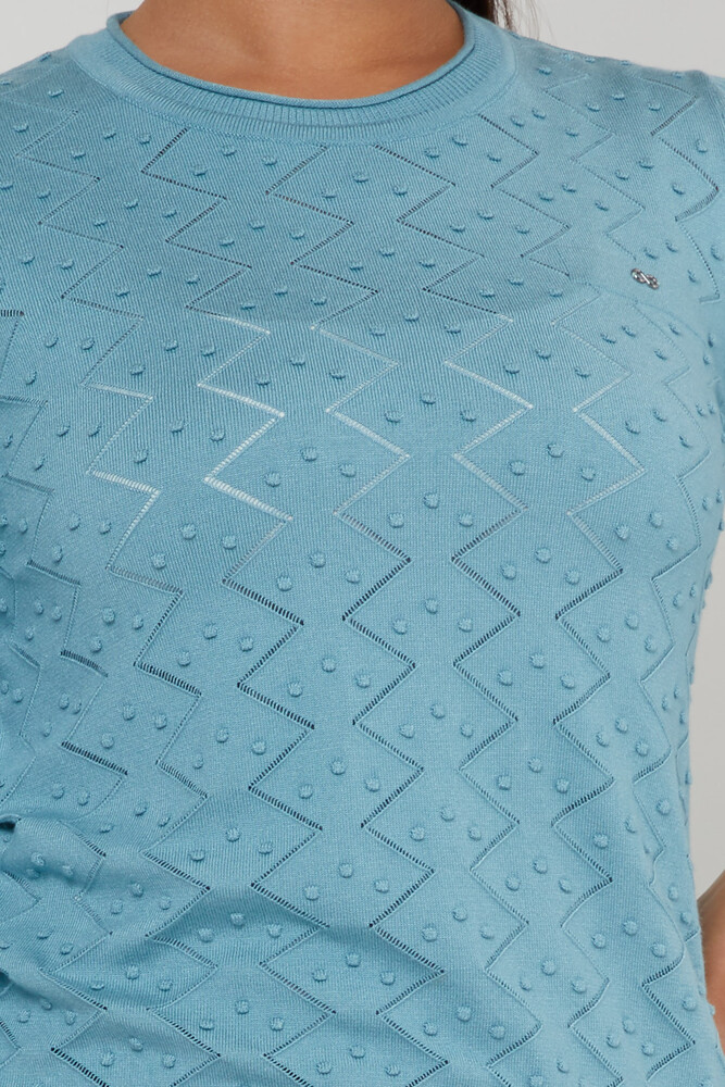 Suéter de punto manga larga azul - 31239 | KAZEE (Juego de 3 tallas M-L-XL) - 2