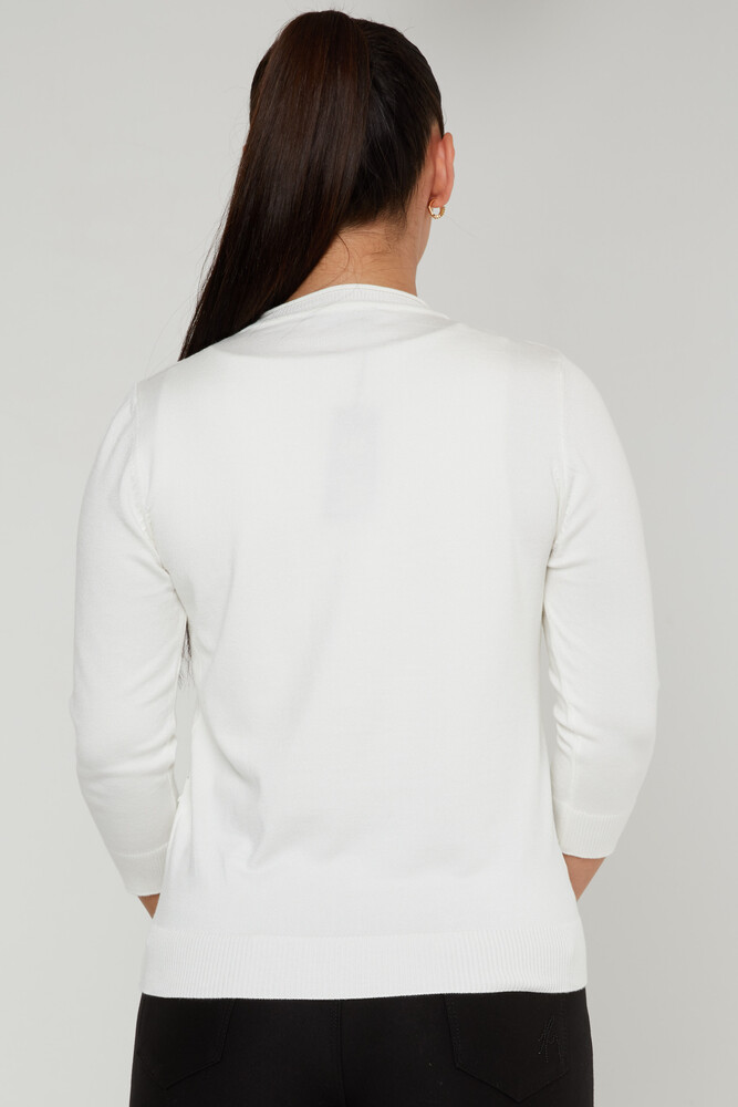 Suéter de punto manga larga color crudo - 31239 | KAZEE (Juego de 3 tallas M-L-XL) - 3