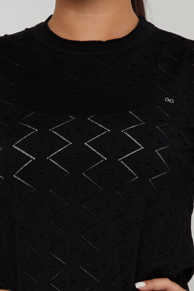 Suéter de punto manga larga negro - 31239 | KAZEE (Juego de 3 tallas M-L-XL) - 3