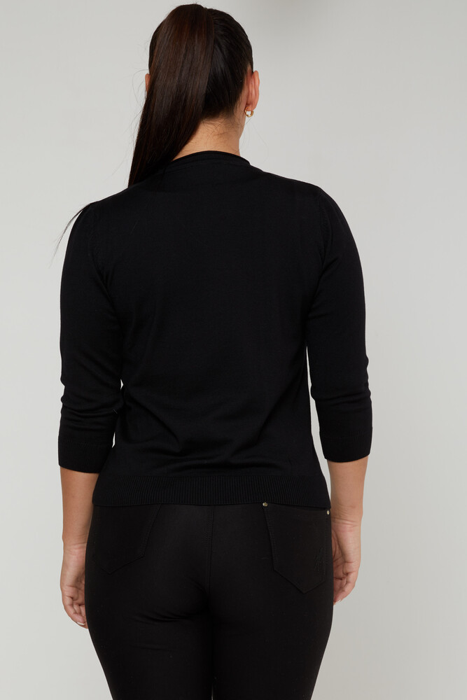 Suéter de punto manga larga negro - 31239 | KAZEE (Juego de 3 tallas M-L-XL) - 4