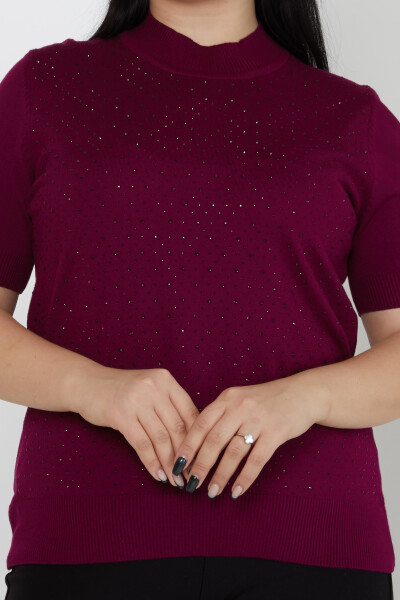 Suéter de punto modelo americano morado - 31864 | KAZEE (Juego de 4 tallas L-XL-2XL-3XL) - 2