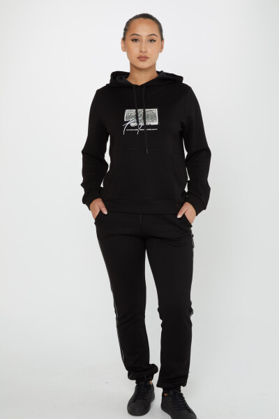 Ensemble Survêtement À Capuche Pierre Brodée Noir - 17593 | KAZEE (Lot de 4 M-L-XL-2XL) 