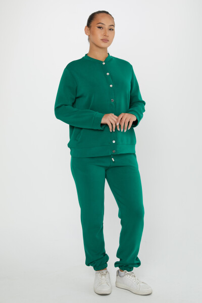 Ensemble Survêtement Bouton Détaillé Vert - 17624 | KAZEE (Lot de 4 S-M-L-XL) - Kazee