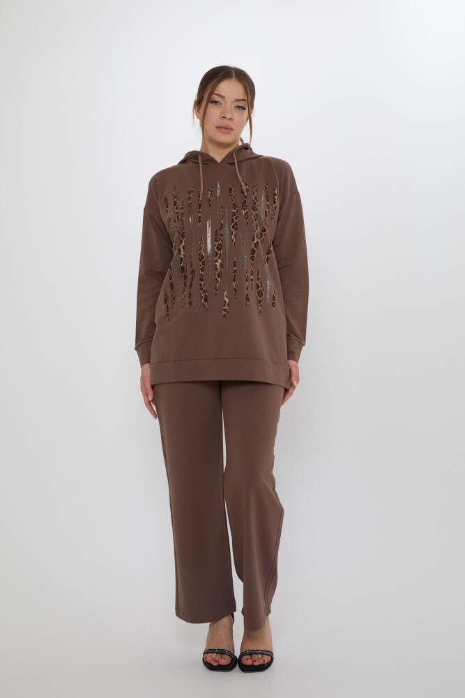 Survêtement Léopard Pierre Brodé Marron - 17901 | KAZEE (Lot de 3 M-L-XL) - 1