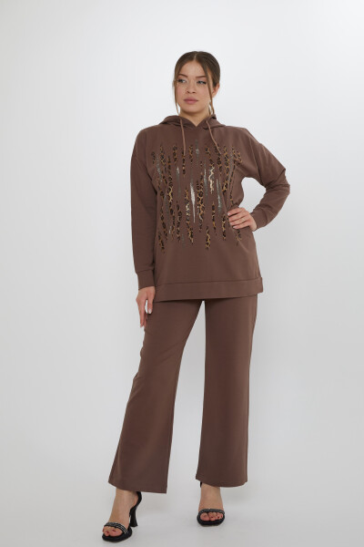 Survêtement Léopard Pierre Brodé Marron - 17901 | KAZEE (Lot de 3 M-L-XL) - Kazee (1)