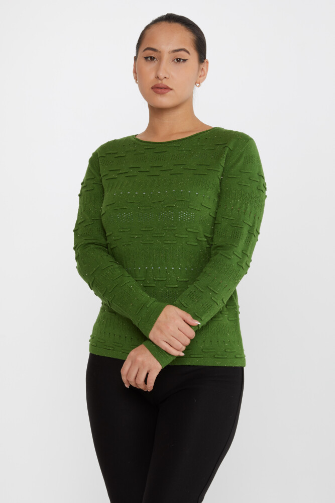 سترة محبوكة منقوشة باللون الأخضر - 31627 | كازي (مجموعة من 3 مقاسات M-L-XL) - 1