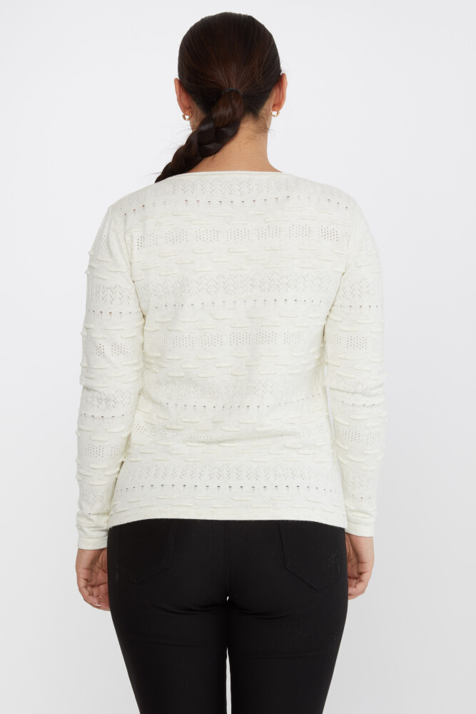 سترة محبوكة منقوشة باللون البيج - 31627 | كازي (مجموعة من 3 مقاسات M-L-XL) - 5