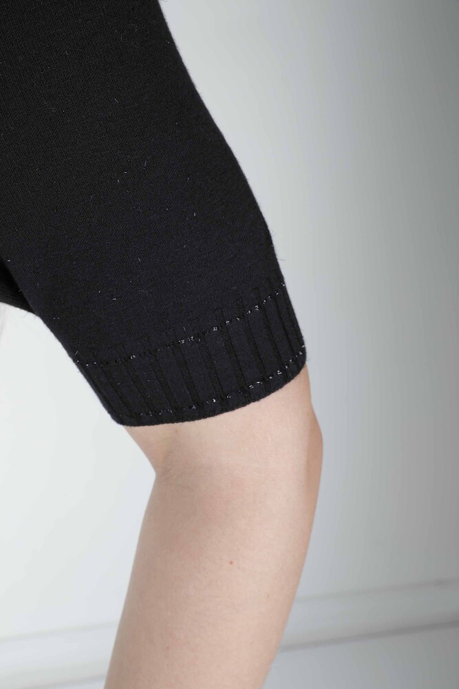 سترة تريكو سوداء لامعة - 31028 | كازي (مجموعة من 4 M-L-XL-2XL) - 3