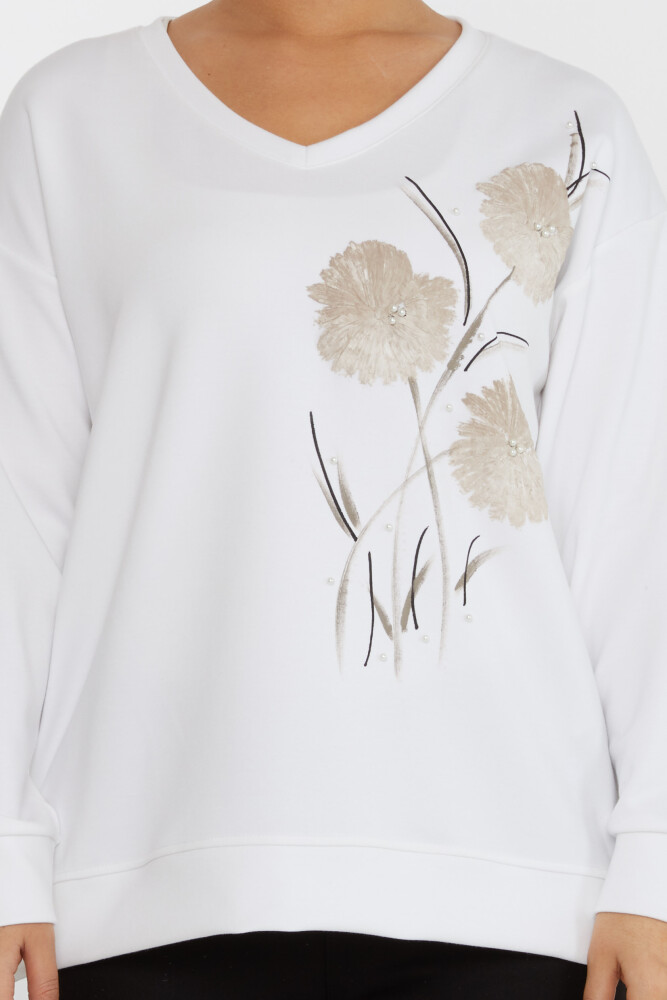 Свитшот цвета экрю с бисером - 17817 | KAZEE (Набор из 3 шт. L-XL-2XL) - 3