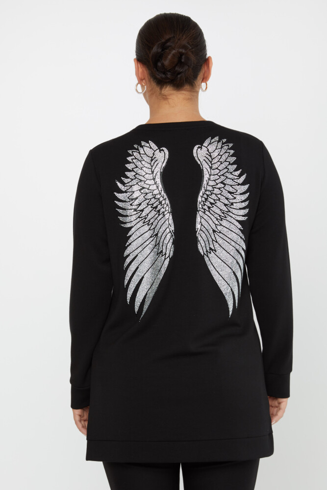 Sweat-shirt Wing Stone Brodé Détail Fente Noir - 17853 | KAZEE (Lot de 3 M-L-XL) - 7