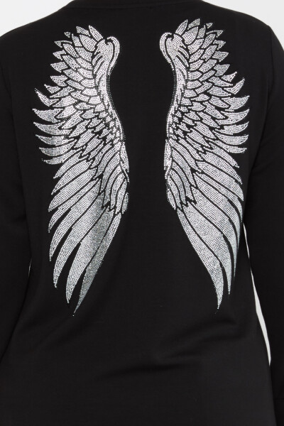Sweat-shirt Wing Stone Brodé Détail Fente Noir - 17853 | KAZEE (Lot de 3 M-L-XL) - 6