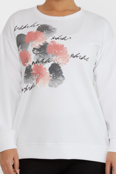 Sweatshirt Floral Ecru - 17806 | KAZEE (Set of 3 M-L-XL) - 3