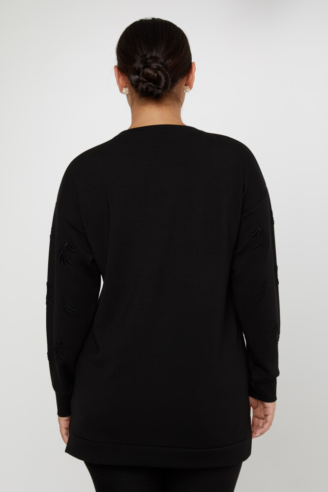 Sweatshirt mit Stickerei und Muster, langärmlig, Schwarz – 17849 | KAZEE (3er-Set L-XL-2XL) - 5