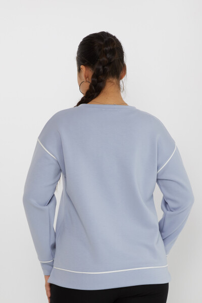 Sweatshirt mit Schlitzdetail und langen Ärmeln, Blau – 17790 | KAZEE (3er-Set M-L-XL) - 4