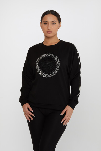 Sweatshirt Stone Embroidered Black - 2237 | KAZEE (Set of 3 L-XL-2XL) - Kazee
