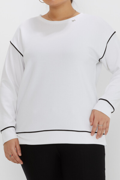 Sweatshirt Yırtmaç Detaylı Ekru - 17790 | KAZEE (3'lü Set M-L-XL) - Kazee (1)