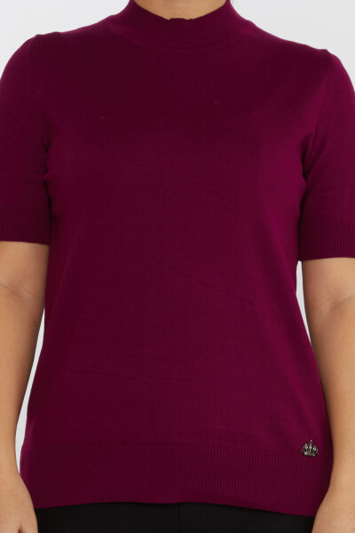 Sweter dzianinowy American Model Logo Plum - 16168 | KAZEE (zestaw 4 sztuk L-XL-2XL-3XL) - 3