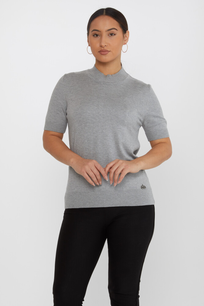 Sweter dzianinowy American Model Logo Szary - 16168 | KAZEE (zestaw 4 sztuk L-XL-2XL-3XL) - 1