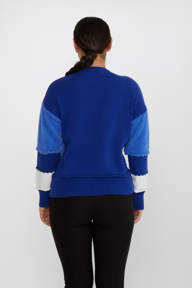 Sweter dwukolorowy z długim rękawem Saxe-ecru - 30918 | KAZEE (zestaw 4 sztuk S-M-L-XL) - 5