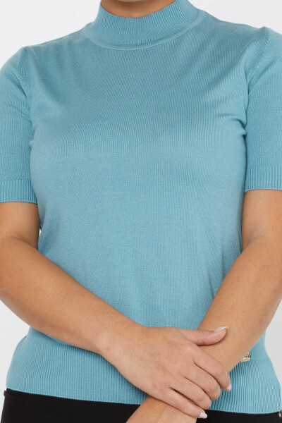 Sweter dzianinowy American Model z krótkim rękawem w kolorze niebieskim - 14541 | KAZEE (zestaw 3 sztuk S-M-L) - 3