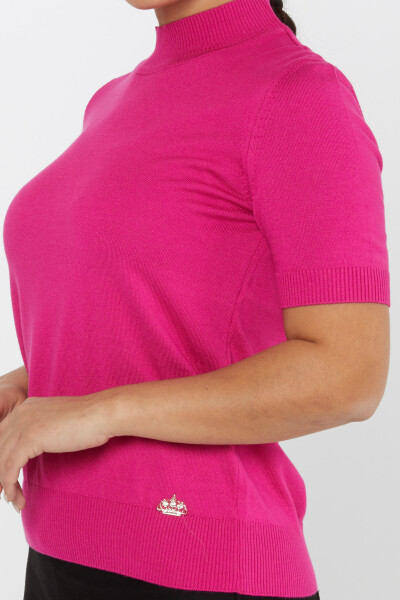 Sweter z dzianiny American Model z krótkim rękawem w kolorze fuksji - 14541 | KAZEE (zestaw 3 sztuk S-M-L) - 5