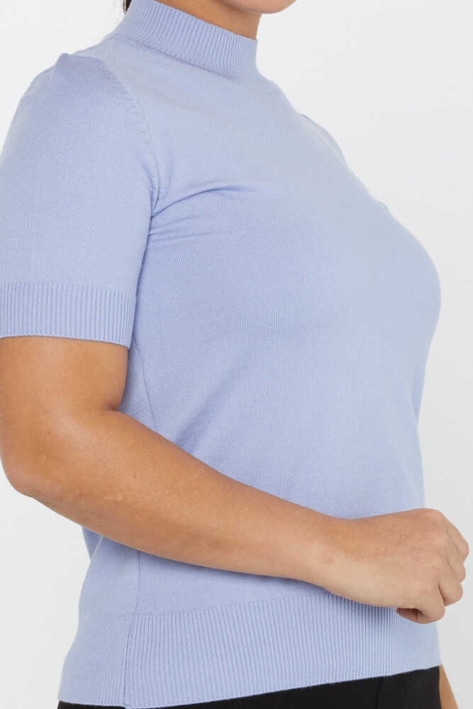 Sweter z dzianiny American Model z krótkim rękawem w kolorze jasnoniebieskim - 14541 | KAZEE (zestaw 3 sztuk S-M-L) - 4