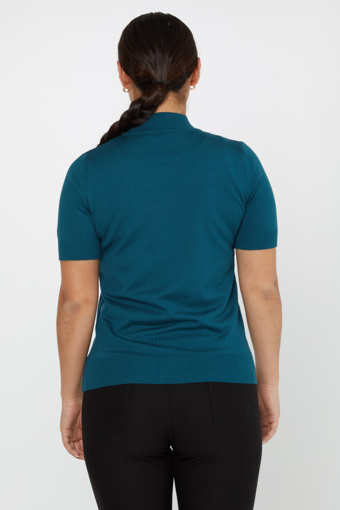 Sweter z dzianiny American Model z krótkim rękawem Petrol - 14541 | KAZEE (zestaw 3 sztuk S-M-L) - 6