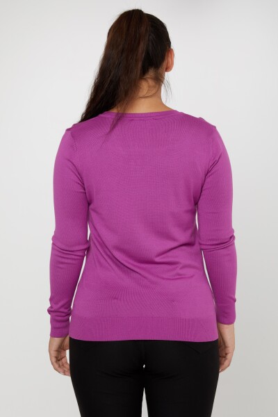 Sweter dzianinowy Basic Logo Lilac - 11071 | KAZEE (zestaw 3 sztuk S-M-L) - 5