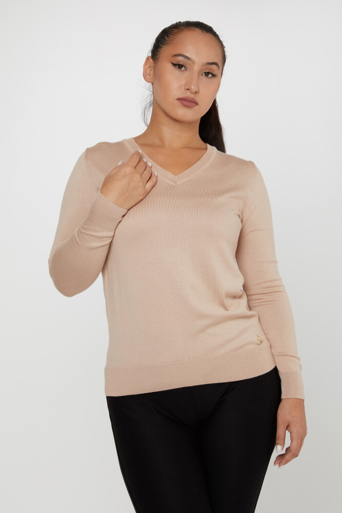 Sweter dzianinowy Basic Logo Stone - 11071 | KAZEE (zestaw 3 sztuk S-M-L) - 2