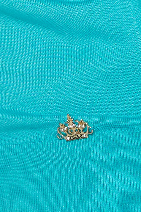 Sweter dzianinowy Basic Logo Turkusowy - 11071 | KAZEE (zestaw 3 sztuk S-M-L) - 4