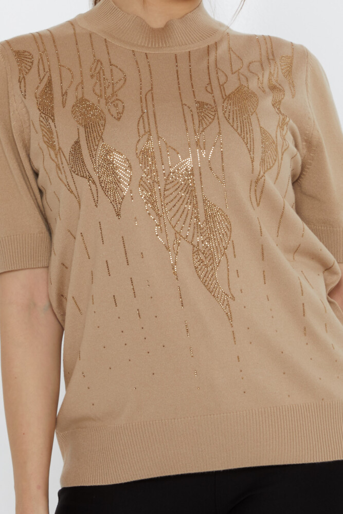 Sweter dzianinowy wzorzysty beżowy - 30663 | KAZEE (Zestaw 3 sztuk XL-2XL-3XL) - 3