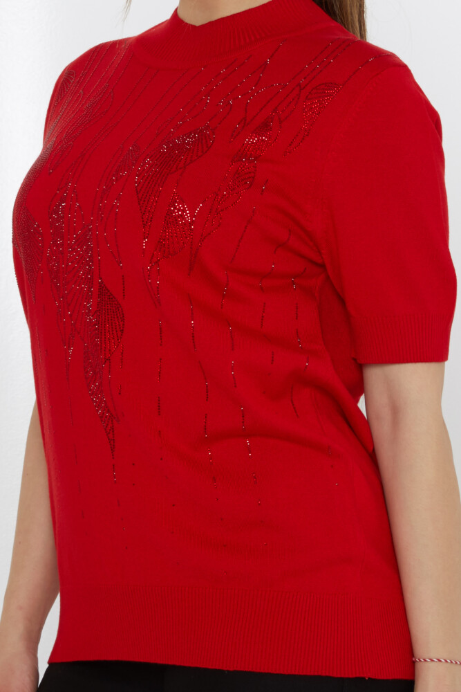 Sweter dzianinowy wzorzysty czerwony - 30663 | KAZEE (Zestaw 3 sztuk XL-2XL-3XL) - 4