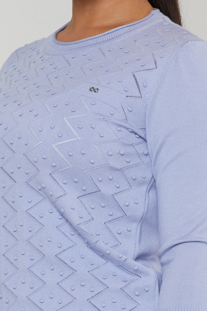 Sweter z dzianiny z długim rękawem i okrągłym dekoltem, miętowy - 31239 | KAZEE (zestaw 3 sztuk M-L-XL) - 3