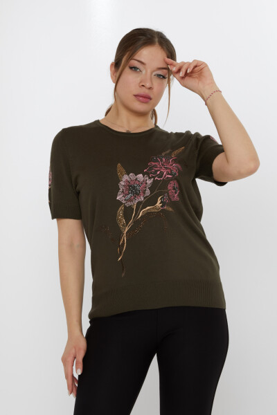 Sweter dzianinowy z haftem kwiatowym Vert - 31725 | KAZEE (Zestaw 3 sztuk L-XL-2XL) - KAZEE (1)