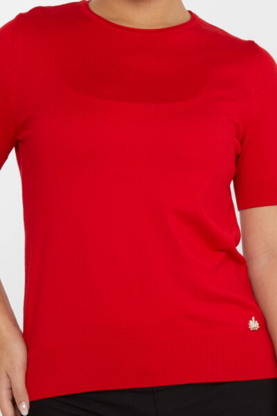 Sweter z krótkim rękawem i logo w kolorze czerwonym - 16271 | KAZEE (zestaw 4 sztuk L-XL-2XL-3XL) - 3