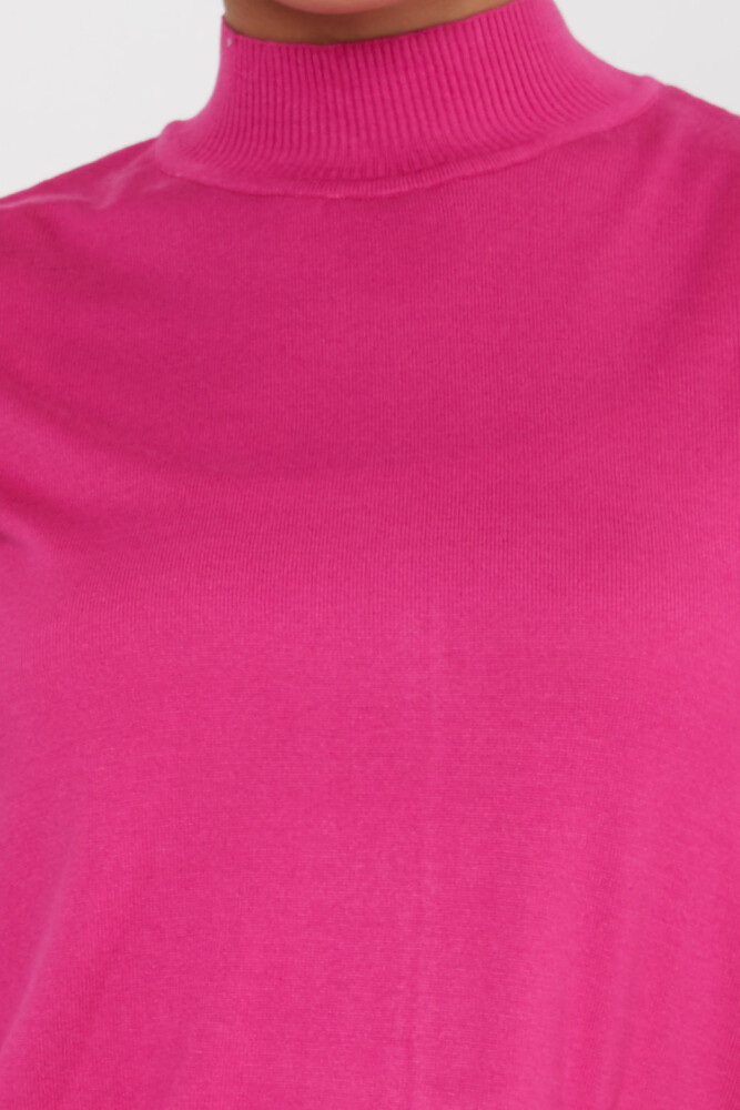 Sweter dzianinowy z logo w kolorze fuksji - 16663 | KAZEE (Zestaw 4 sztuk L-XL-2XL-3XL) - 3