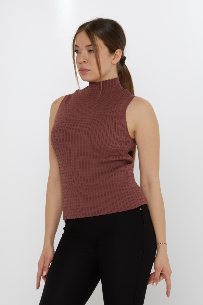 Sweter z dzianiny bez rękawów Dusty Rose - 31658 | KAZEE (zestaw 3 sztuk S-M-L) - 2