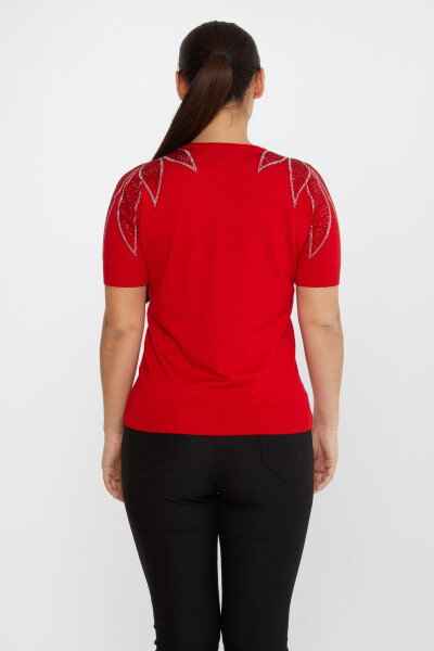 Sweter z dzianiny z haftem na ramionach American Model Red - 30792 | KAZEE (zestaw 4 sztuk M-L-XL-2XL) - 5