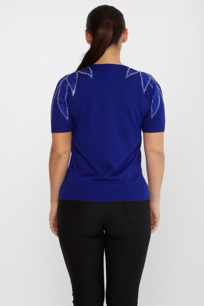 Sweter z dzianiny z haftem na ramionach, model amerykański Saxe - 30792 | KAZEE (zestaw 4 sztuk M-L-XL-2XL) - 5