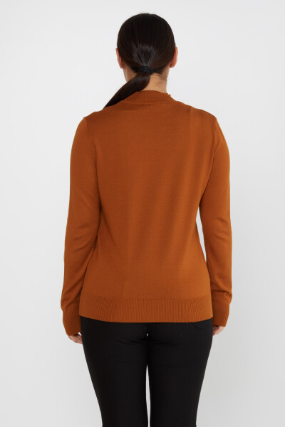 Sweter z dzianiny z logo, podstawowy, brązowy - 16663 | KAZEE (Zestaw 4 sztuk L-XL-2XL-3XL) - 6