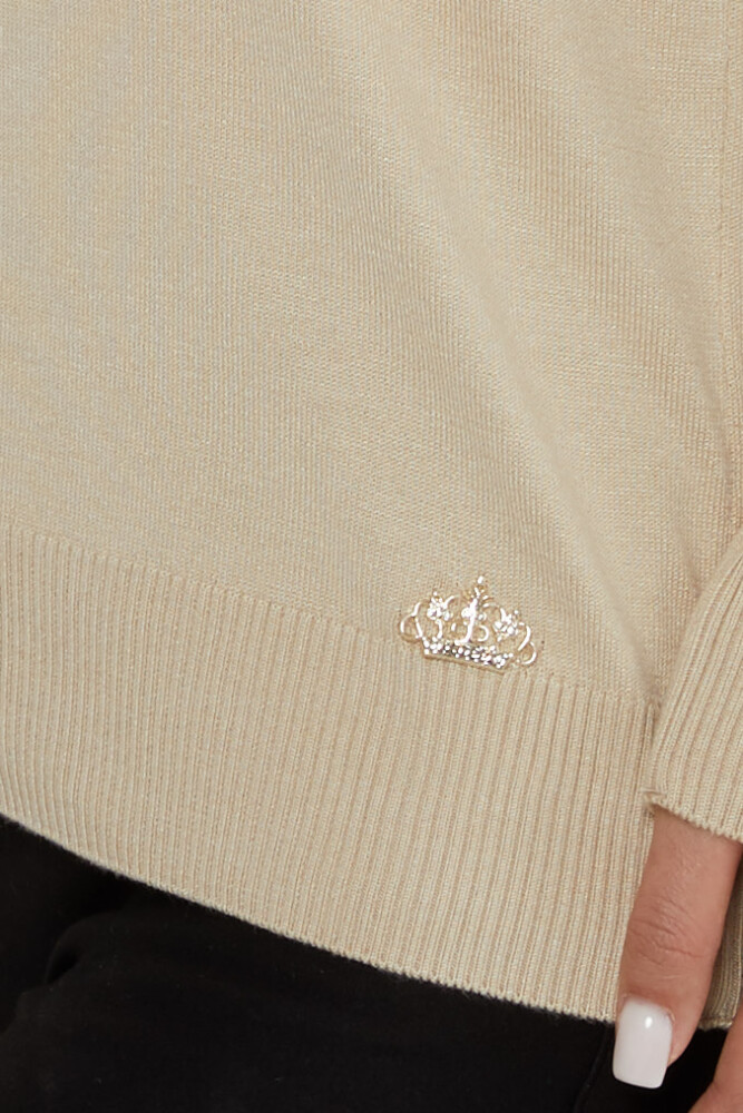 Sweter dzianinowy z logo i szczegółowym wzorem Basic Stone - 16663 | KAZEE (Zestaw 4 sztuk L-XL-2XL-3XL) - 4