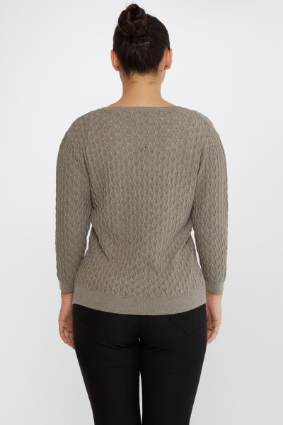 Sweter z dzianiny z wzorem w serek, z norek - 31247 | KAZEE (zestaw 3 sztuk M-L-XL) - 5