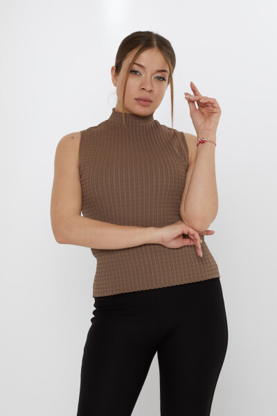 Sweter z dzianiny z zerowym rękawem z norek - 31658 | KAZEE (zestaw 3 sztuk S-M-L) - 2