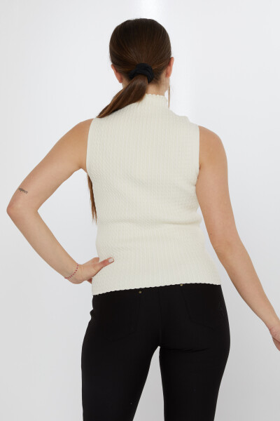 Sweter z dzianiny Zero Sleeve Ecru - 31658 | KAZEE (zestaw 3 sztuk S-M-L) - 5