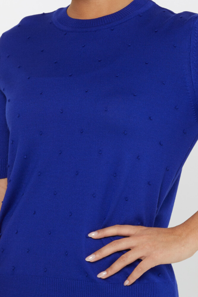 Sweter z krótkim rękawem, z własnym wzorem Saxe - 30131 | KAZEE (zestaw 4 sztuk M-L-XL-2XL) - 4