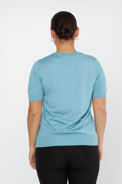 Sweter z krótkim rękawem i logo w kolorze ciemnoniebieskim - 16271 | KAZEE (zestaw 4 sztuk L-XL-2XL-3XL) - 5