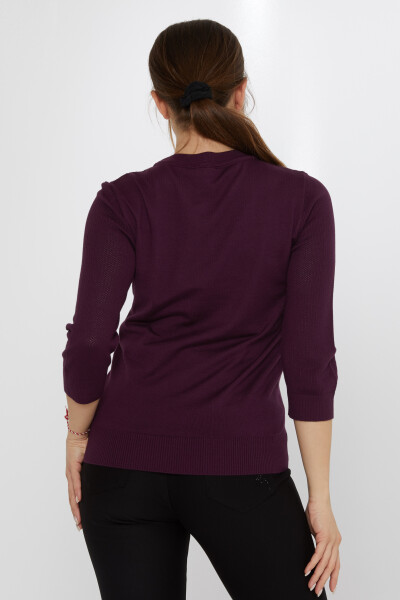 Sweter ze stójką, fioletowy - 30258 | KAZEE (zestaw 3 sztuk S-M-L) - 5